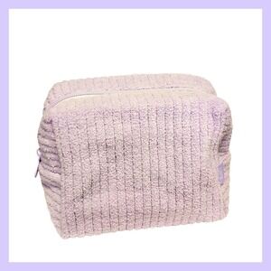 Cult Beauty Lilac Towelling Bag Fuzzy Fluffy Makeup Case Lavender Purple Case